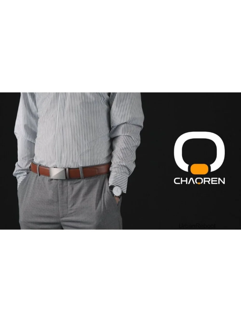 Genuine Leather Ratchet Belt for Men, Adjustable Dress Belt